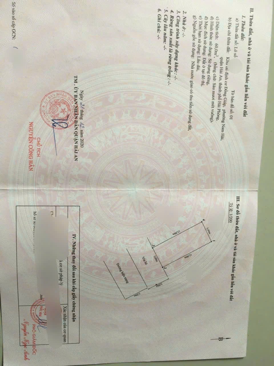 Bán lô đất 60M ngang 5 TDC Đồng Giáp Hải An