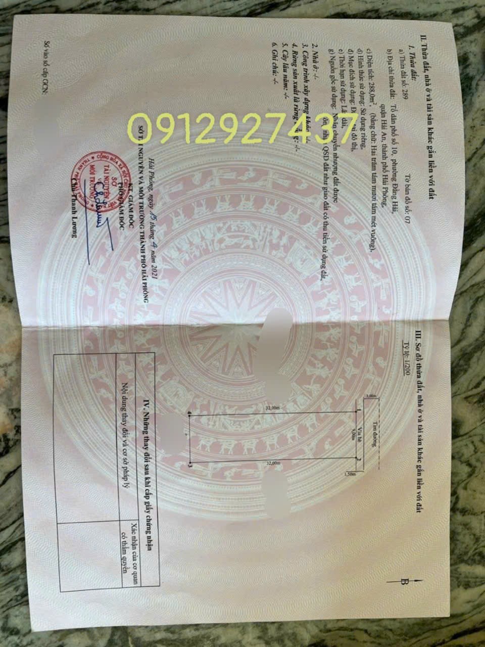 Bán lô đất 288 M ngang 9 Đằng Hải Hải An