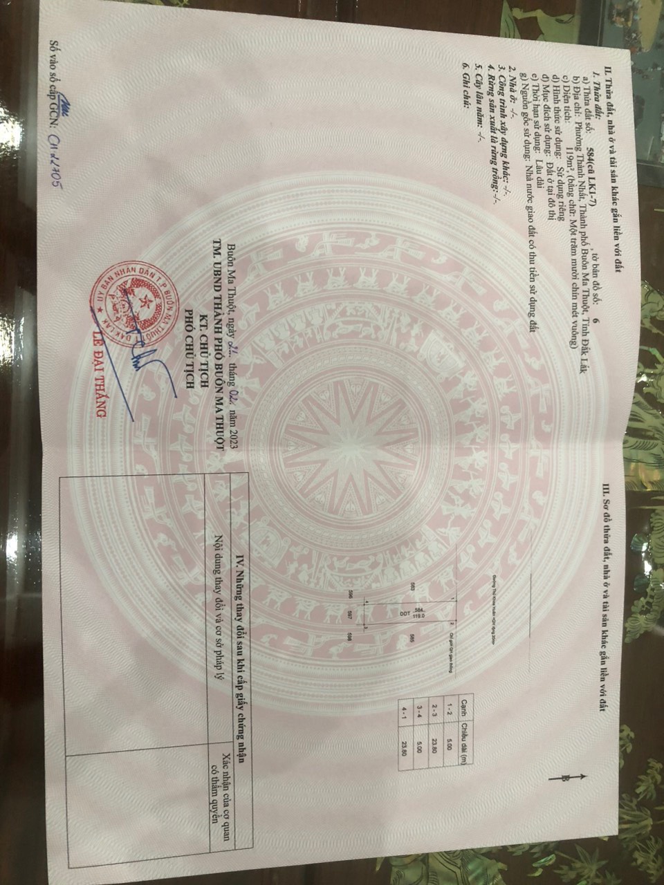 Chính chủ cần bán đất Phường Thành Nhất, TP Buôn Ma Thuật,Đắk Lắk