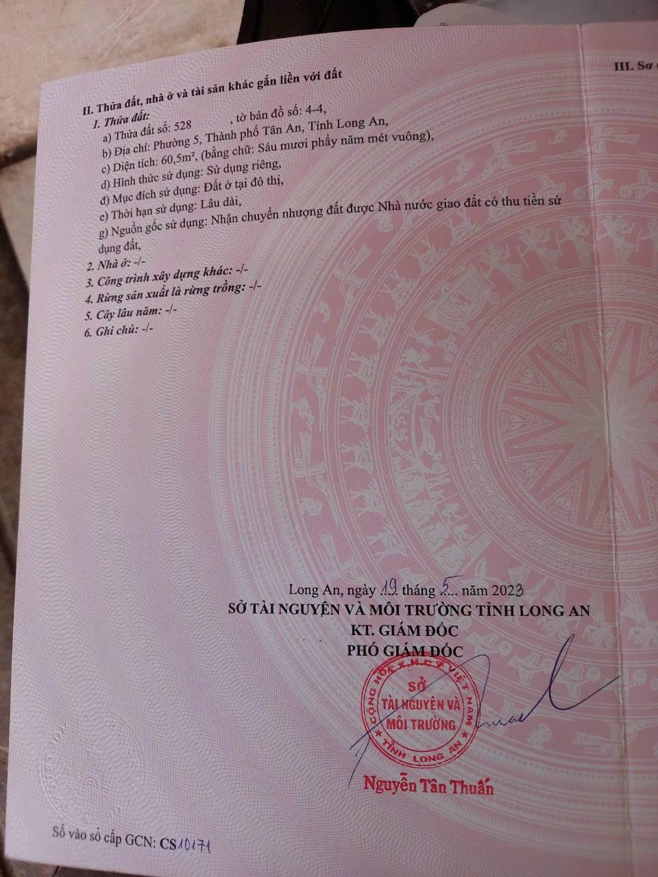 ĐẤT ĐẸP - GIÁ TỐT - Cần Bán Lô Đất Vị Trí Đẹp Tại Phường 5, TP Tân An, Long An