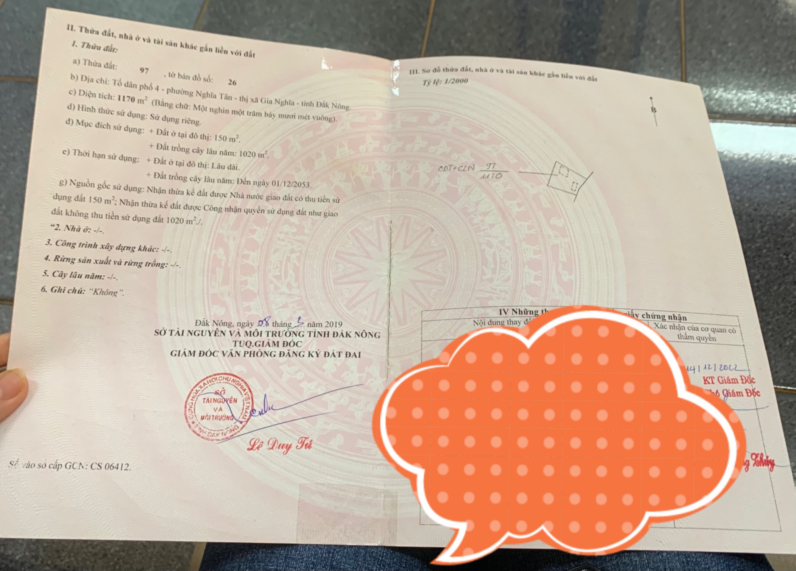 CHÍNH CHỦ CẦN BÁN LÔ ĐẤT TỔ DÂN PHỐ 4, PHƯỜNG NGHĨA TÂN (CÁCH TT HÀNH CHÍNH SÙNG ĐỨC 900M), TP. GIA NGHĨA, TỈNH ĐẮK