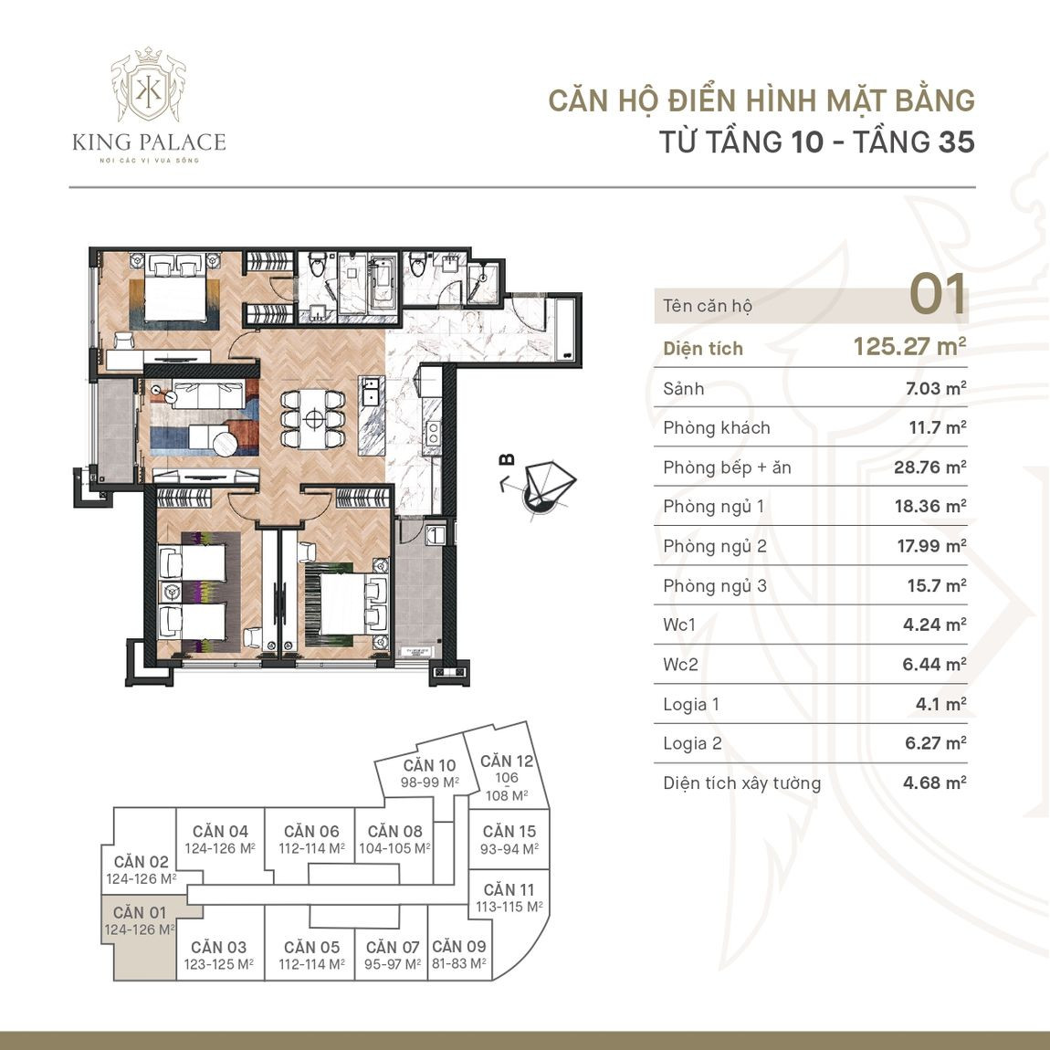 SUẤT NGOẠI GIAO CĂN GÓC HOA HẬU: Chung cư KING PALACE - Nguyễn Trãi.