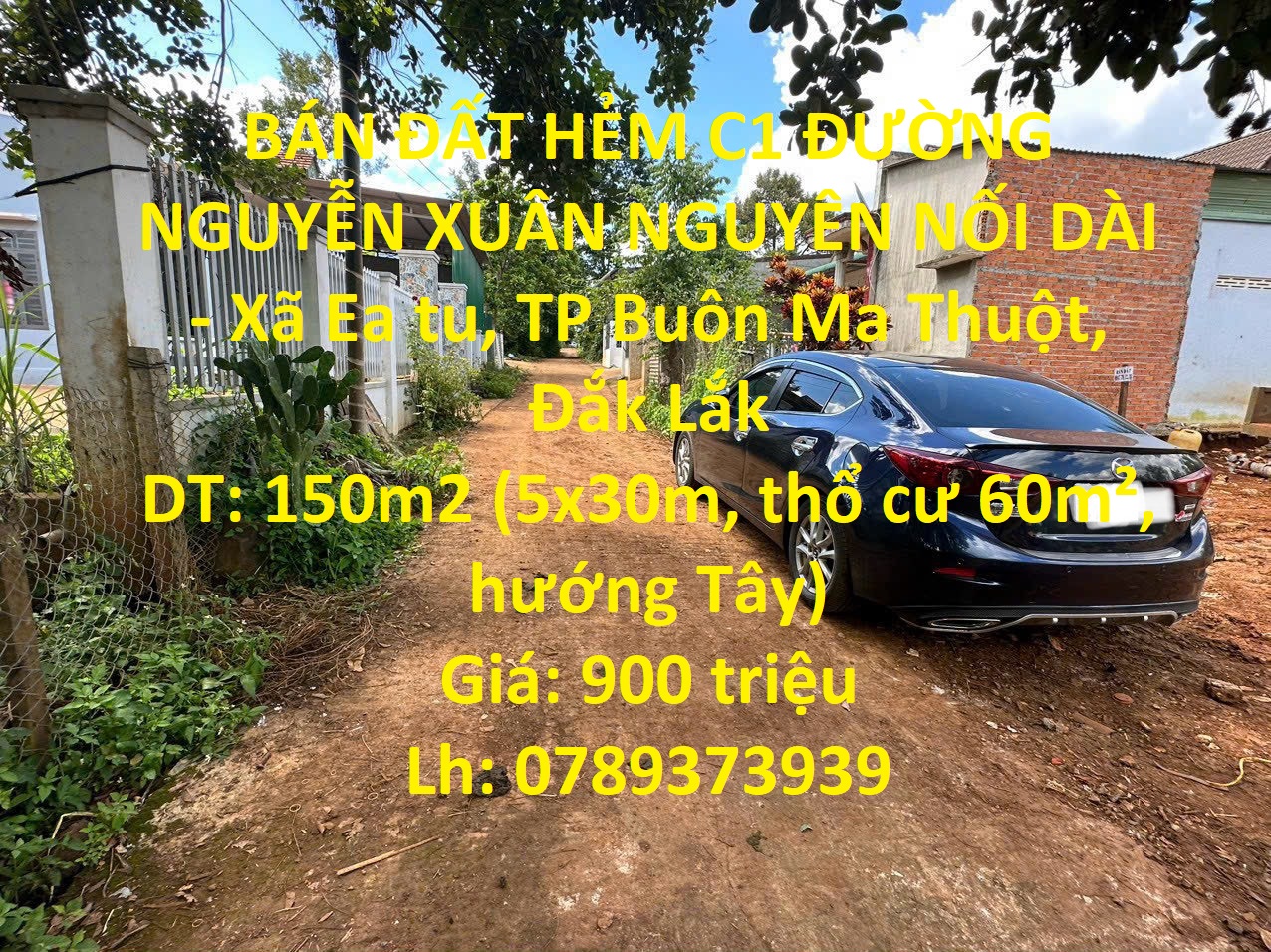 BÁN ĐẤT HẺM C1 ĐƯỜNG NGUYỄN XUÂN NGUYÊN NỐI DÀI - Xã Ea tu, TP Buôn Ma Thuột, Đắk Lắk