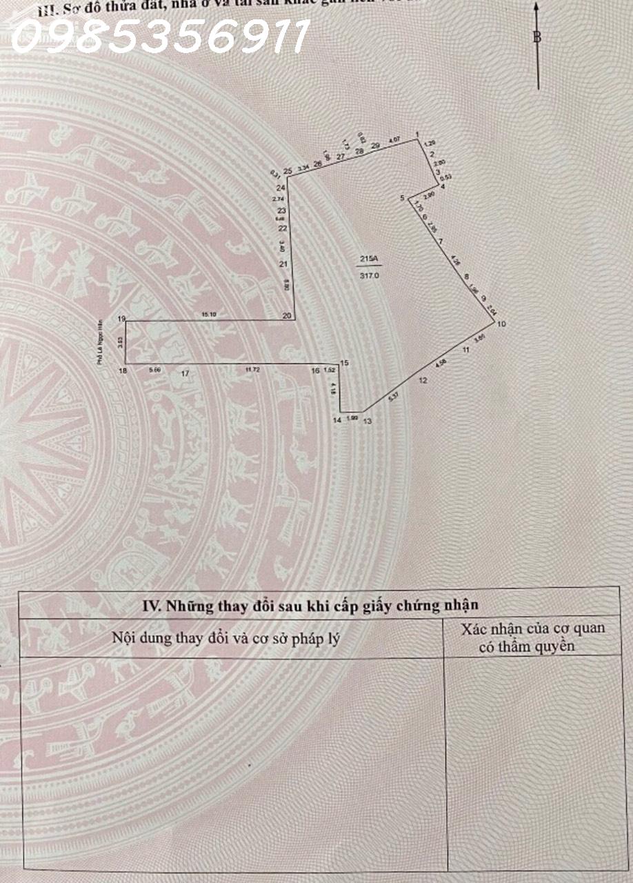 Gia đình em bán nhanh nhà mặt phố Lê Ngọc Hân, diện tích 317m2, sổ đỏ trao tay
