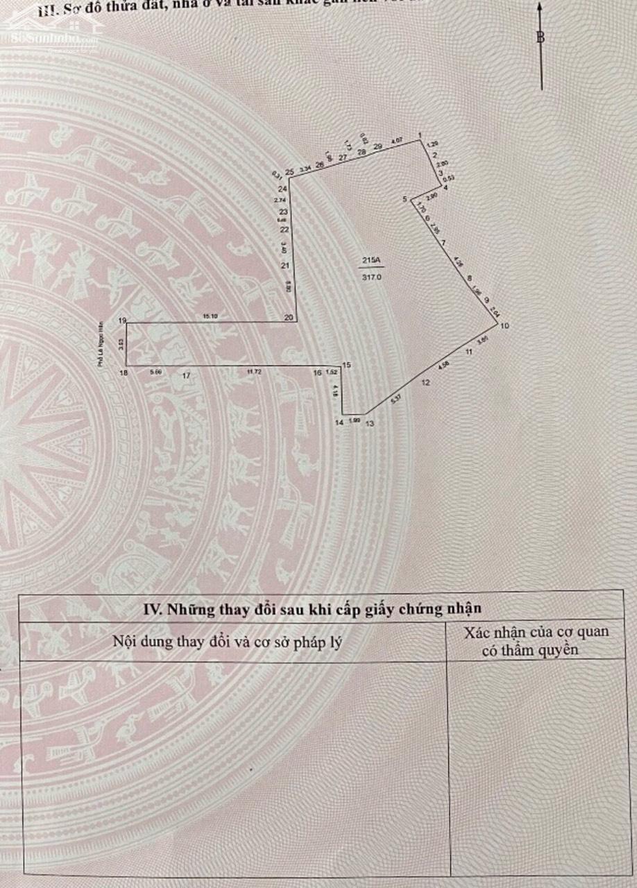 Chính chủ cần bán nhanh nhà mặt phố Lê Ngọc Hân, diện tích 317m2, sổ đỏ trao tay.