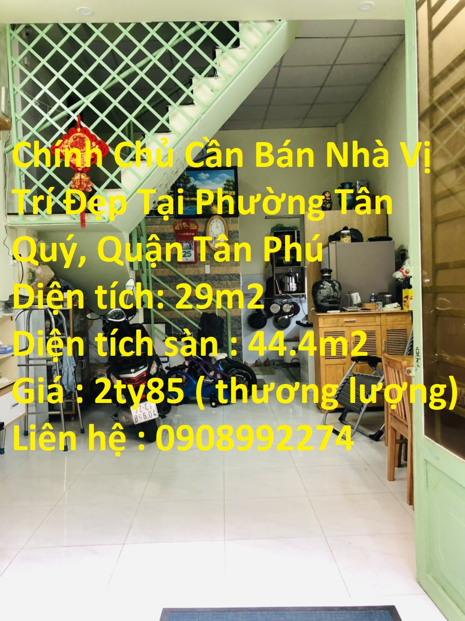 Chính Chủ Cần Bán Nhà Vị Trí Đẹp Tại Phường Tân Quý, Quận Tân Phú
