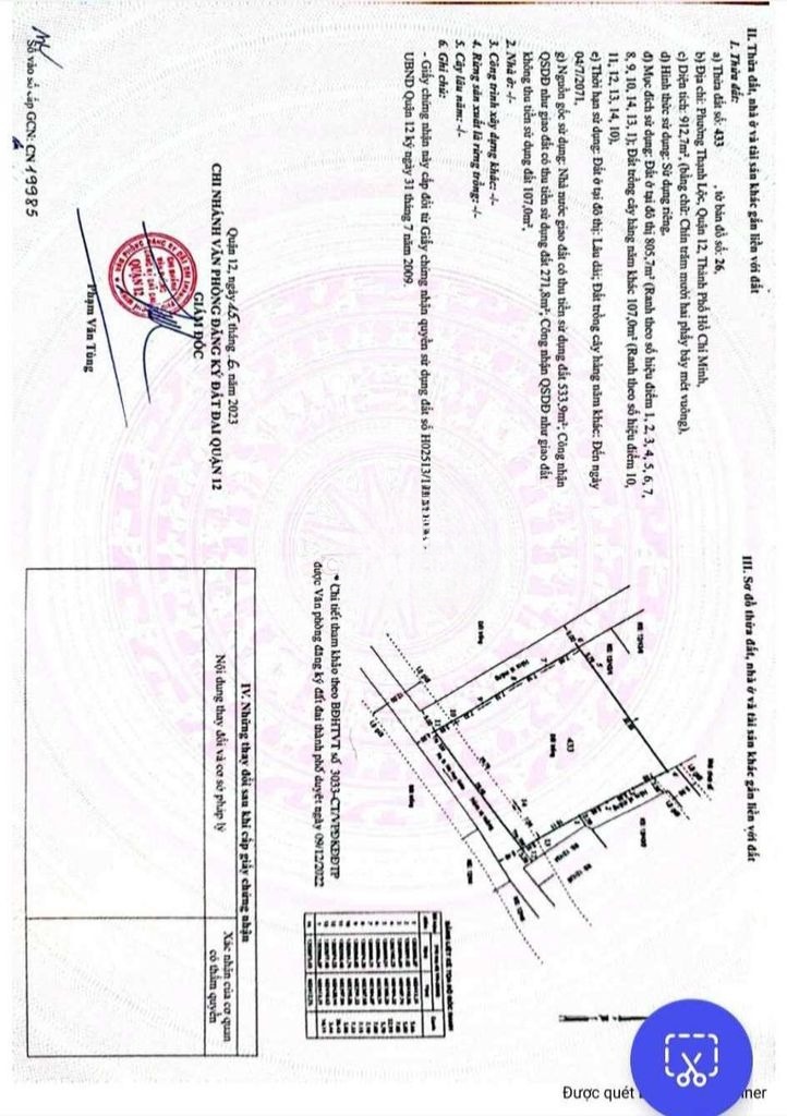 Đất 3 mặt HXT Vườn Lài nối dài, 913m2 full TC, sổ mới t.6/2023, 20,8tỷ.