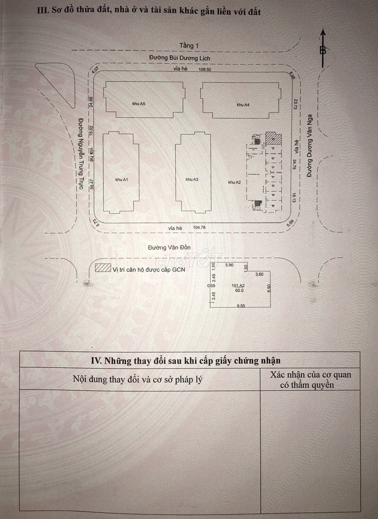 BÁN CĂN HỘ CHUNG CƯ VICOLAND 65m2 MẶT TIỀN DƯƠNG VÂN NGA.