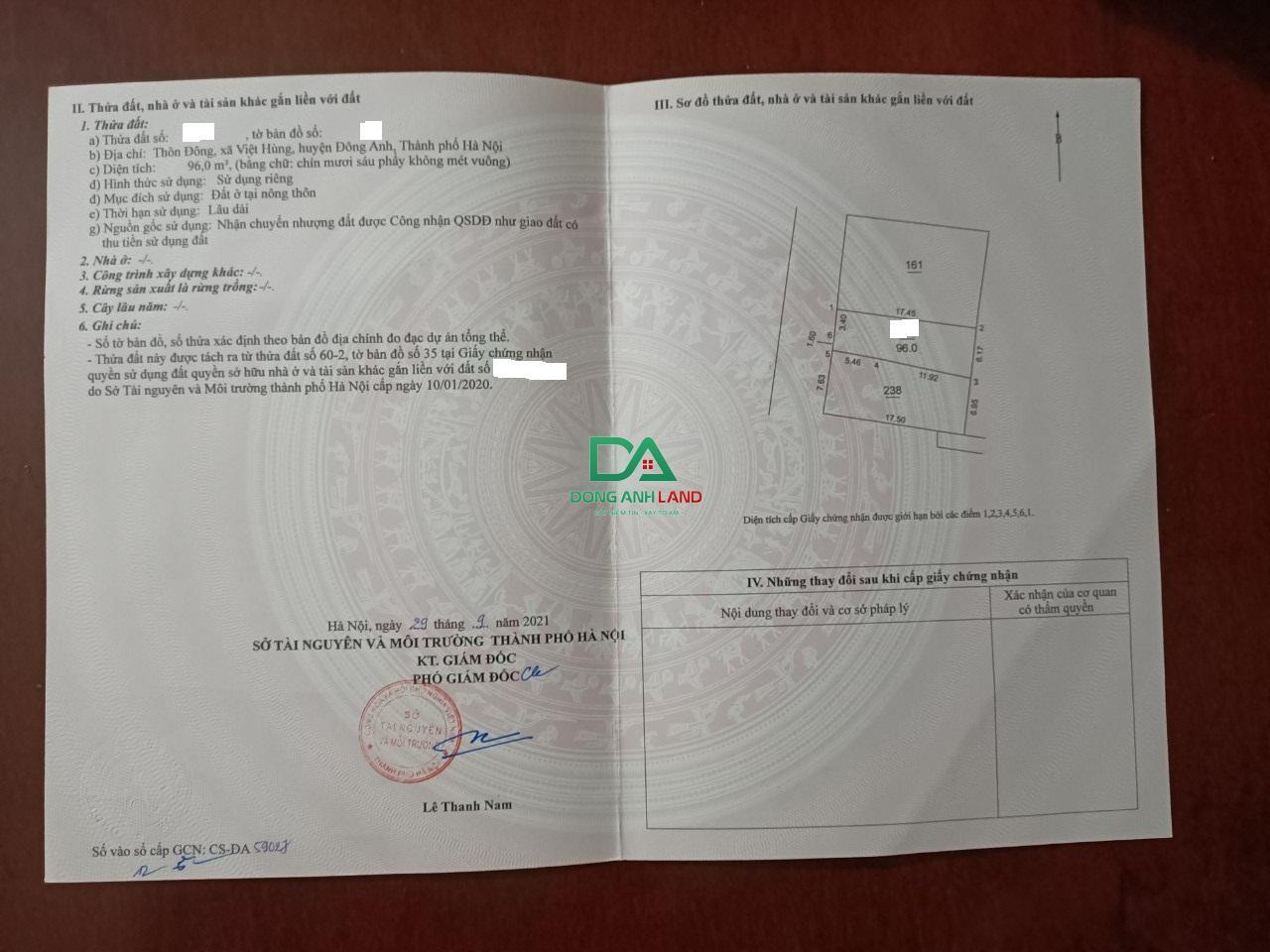 Bán đất Việt Hùng Đông Anh – Trục chính xã – Kinh Doanh Đỉnh.