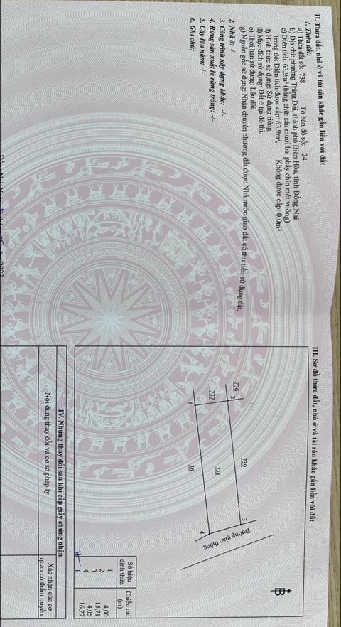 đất vuông đẹp sổ riêng thổ cư gần chợ Trảng Dài 1T7xx.