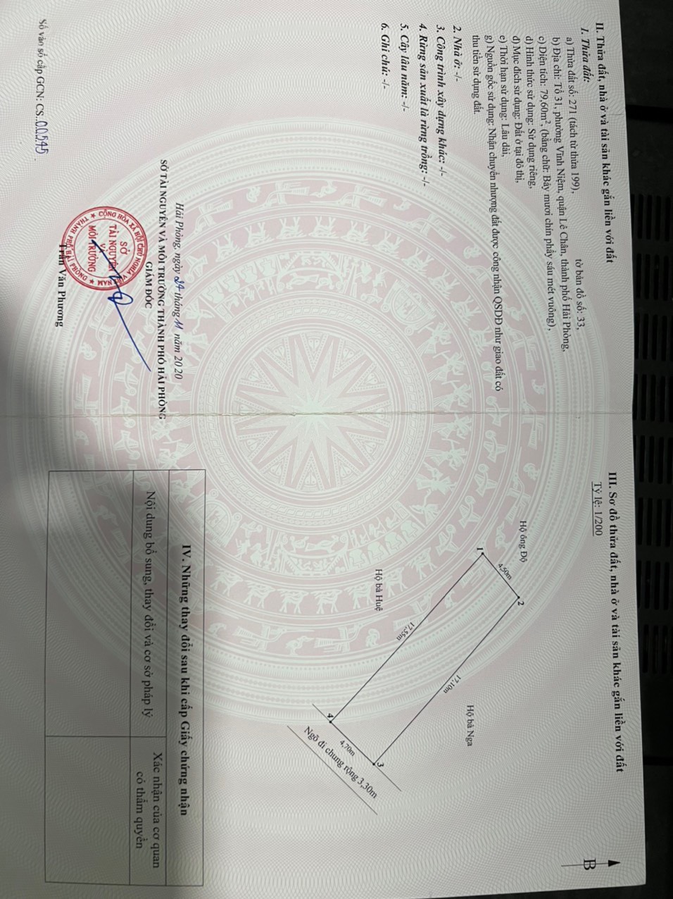 Bán đất diện tích 160m xây nhà sân vườn cực đẹp ngay ngã 4 Võ Nguyên Giáp - Thiên Lôi.