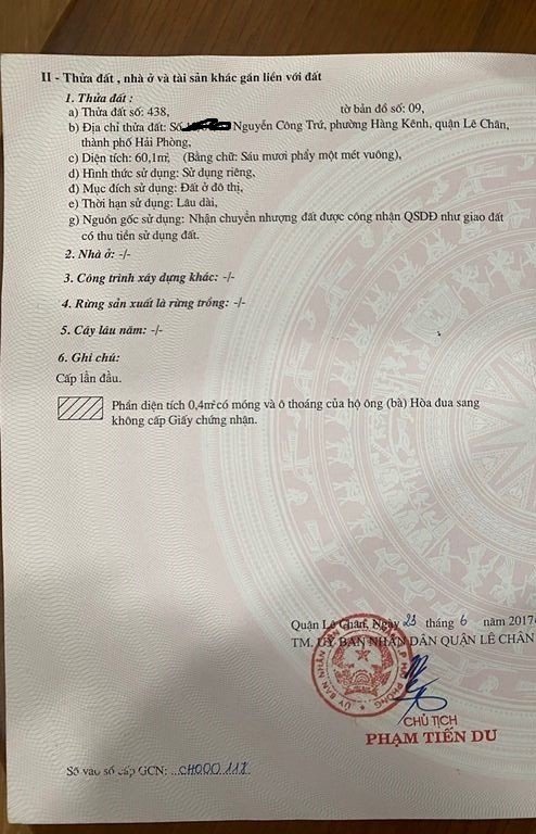 Bán đất phố Nguyễn Công Trứ diện tích 60m, ngõ 2 ngoặt GIÁ 1.8 tỉ