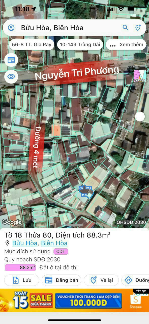 em cần bán sỉ 5 lô tách sẵn giá đầu tư p.Bửu Hòa đg 4 mét xe hơi chỉ 1,xTy/lô sổ riêng thổ cư