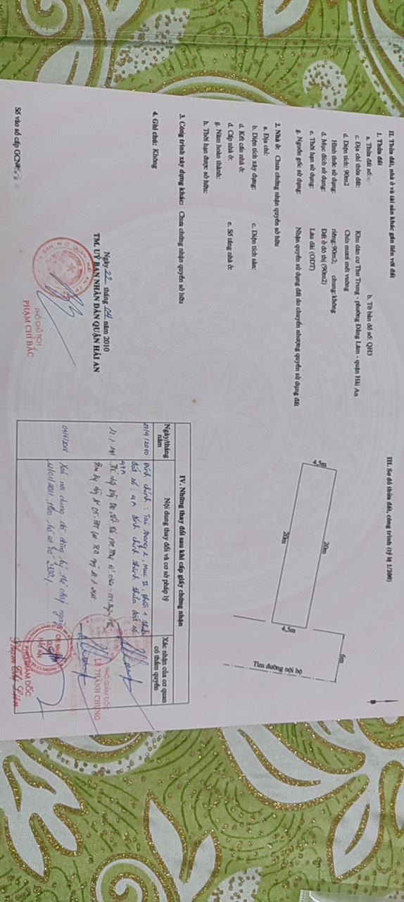 Bán nhà phân lô 193 Văn Cao - Thư Trung, 90m 2 tầng độc lập GIÁ 4.1 tỉ.