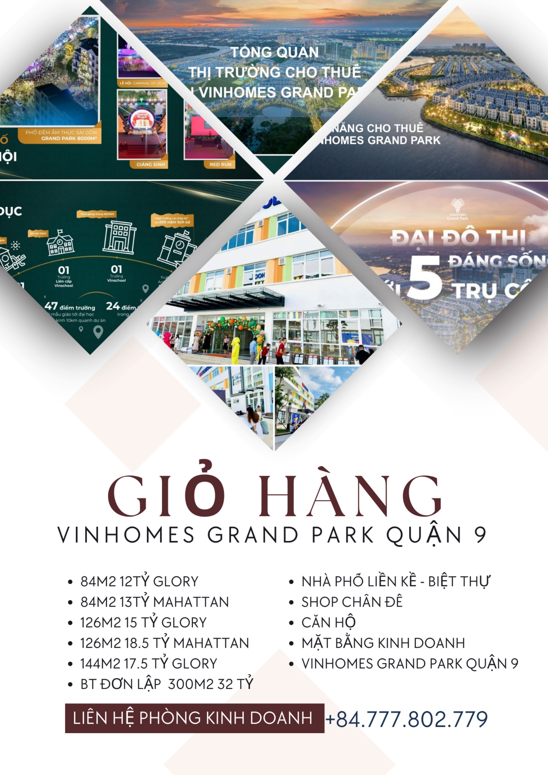 Cập nhật quỹ căn Nhà Phố Vinhomes Grand Park cho thuê với giá tốt nhất GIỎ HÀNG CHO THUÊ NHÀ PHỐ-BIỆT THỰ HOÀN.