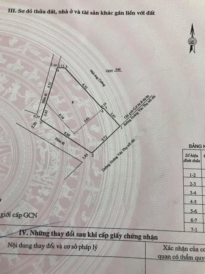 Bán Nhà Ôm Góc Hẻm Mặt Tiền Hoàng Văn Thụ P.Ngô Mây Quy Nhơn , 77m2 , Cấp 4 , Giá 5 Tỷ 200Tr.