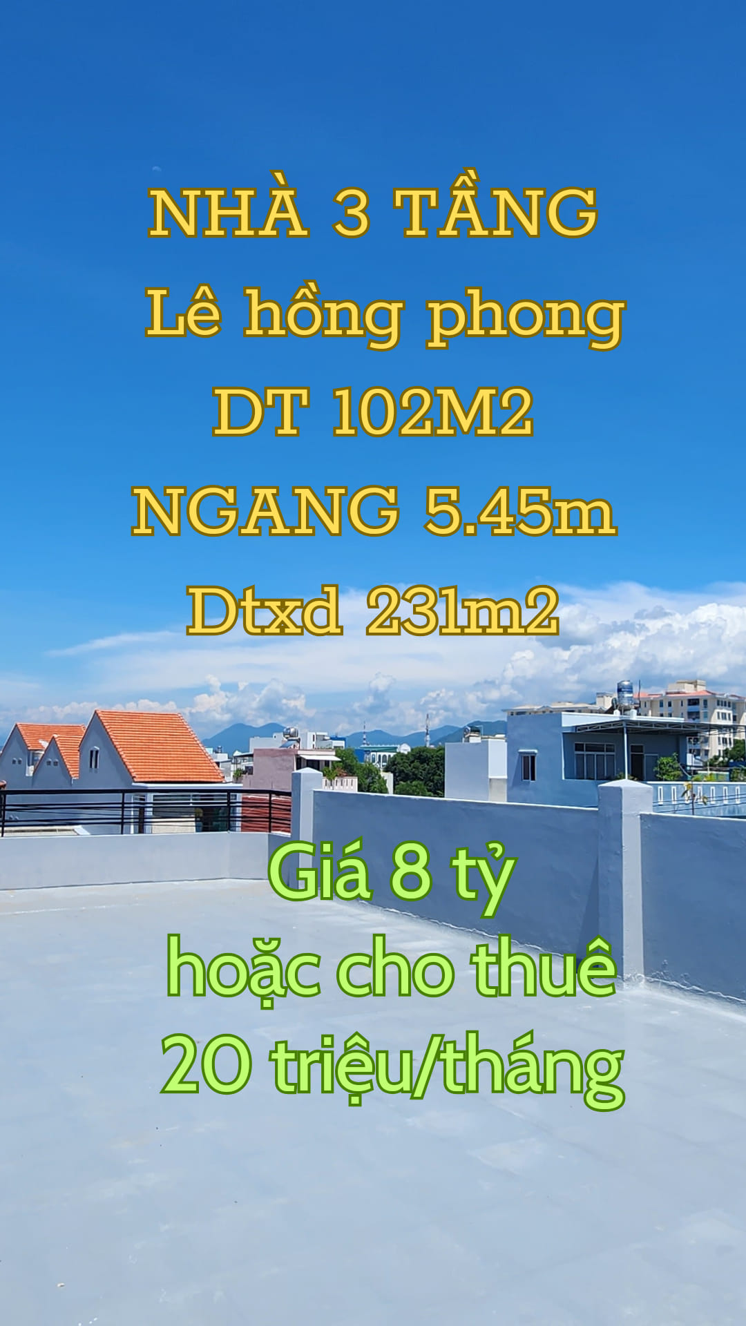 Nhà 3 tầng mặt tiền Lê hồng phong nha trang 102m2 có 4pn4wc.