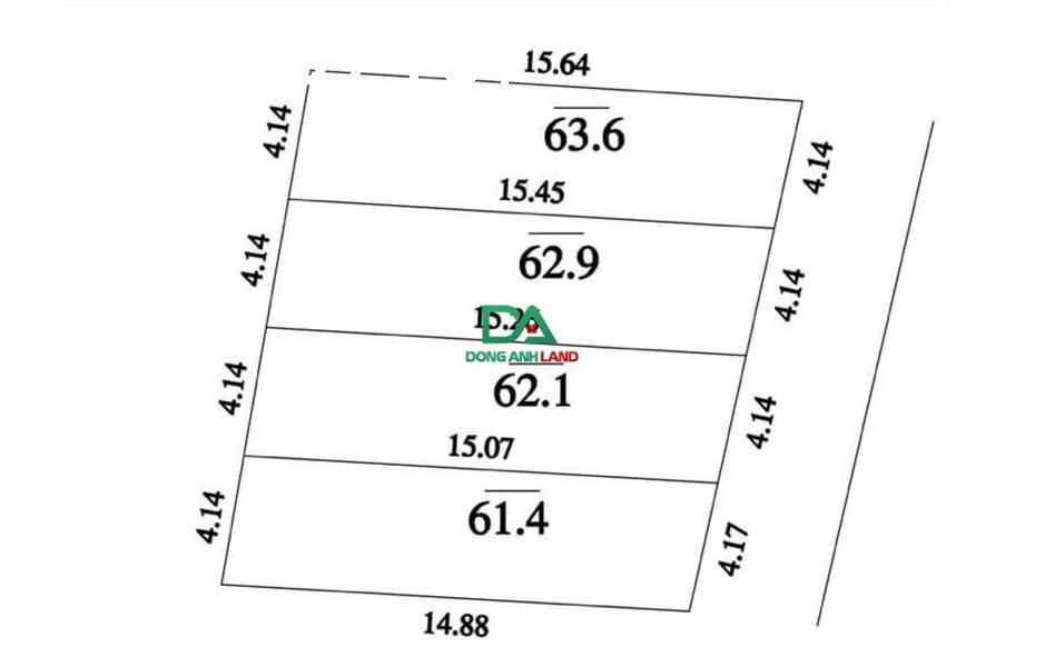 Chính chủ bán 4 lô đất Bắc Hồng, DT 61m2 – 62m2 lô. Đường ô tô vào nhà – giá rẻ.