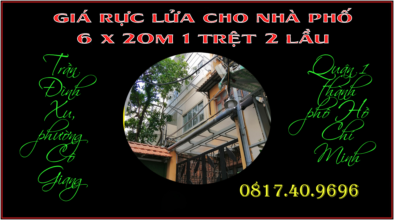 Nhà rát rẻ 6 x 20m 1 trệt 2 lầu trung tâm Quận 1 TP.HCM.