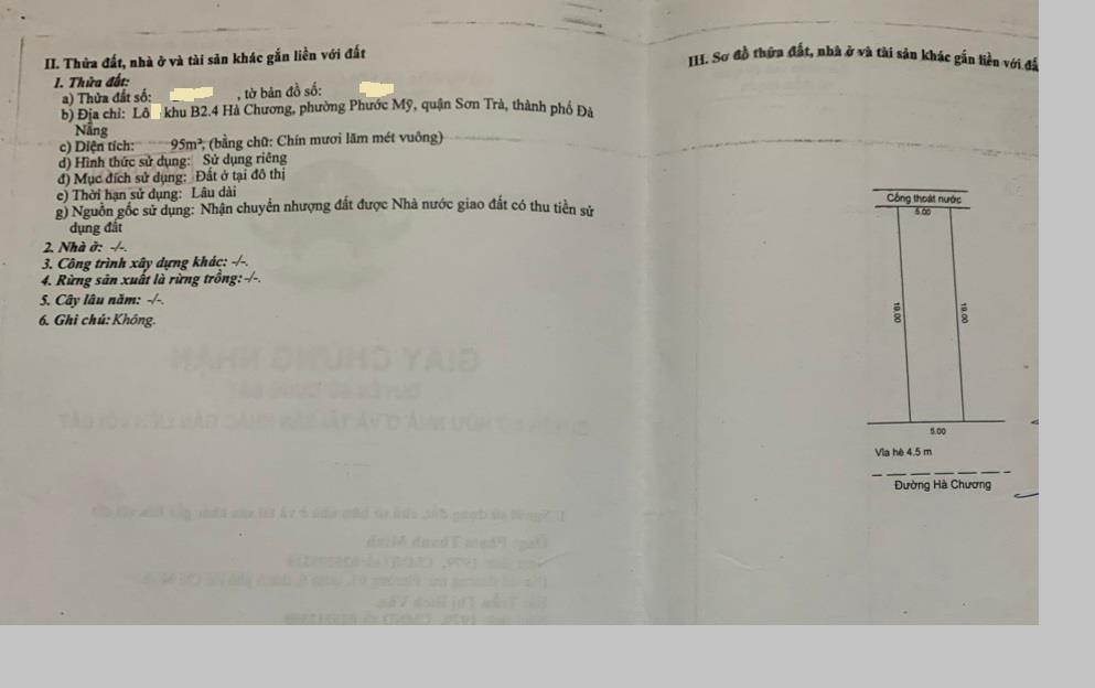 Sập hầm - Bán đất đường Hà Chương - vị trí đẹp.