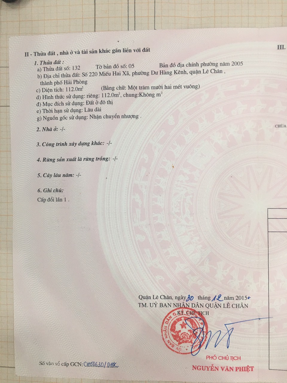 Bán lô đất 112m2, trên đất có nhà 3 tầng mặt đường Miếu Hai Xã giá 75tr/m2.