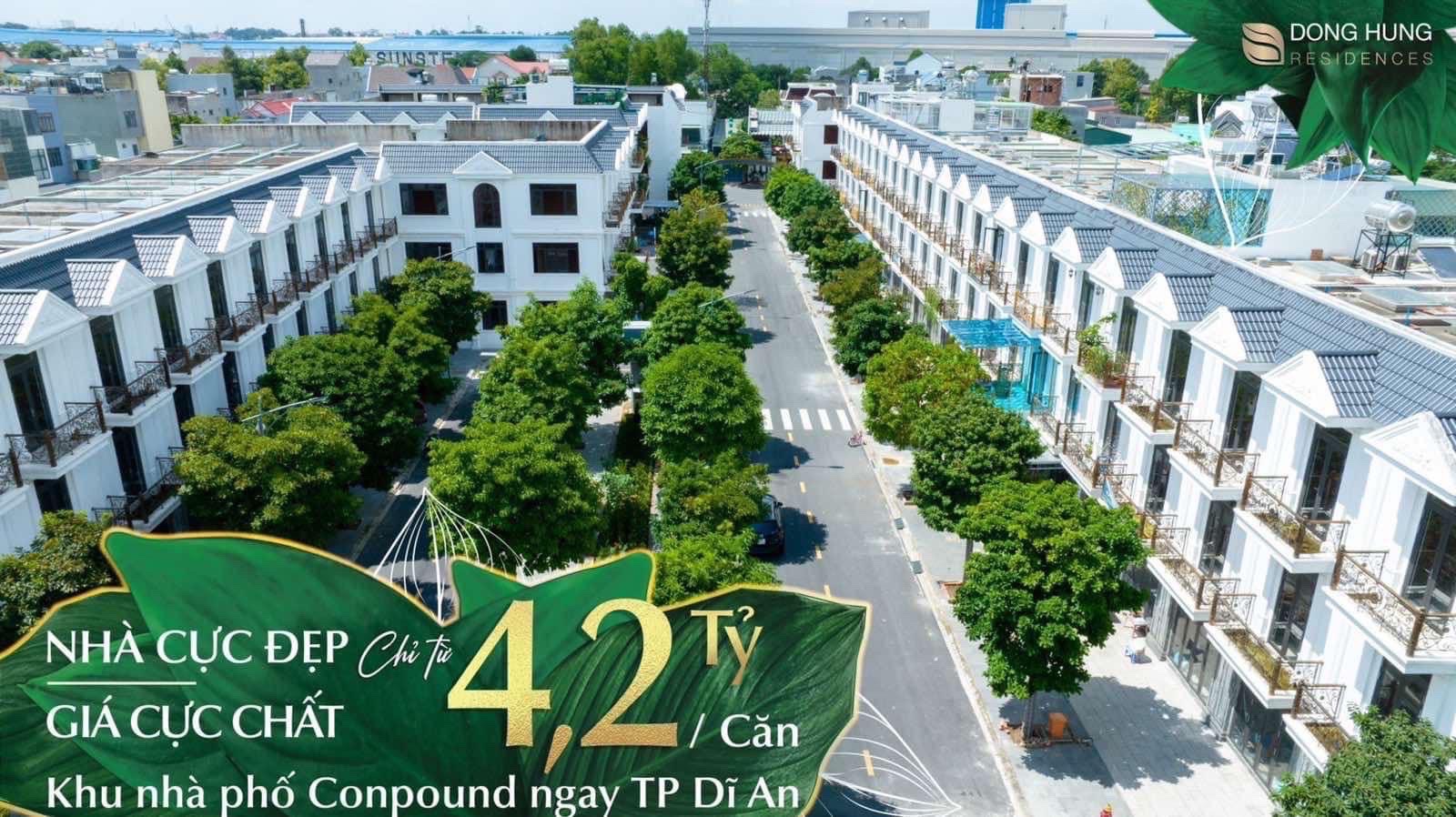 Nhà phố Đông Hưng Dĩ An Bình Dương chiết khấu 7%.