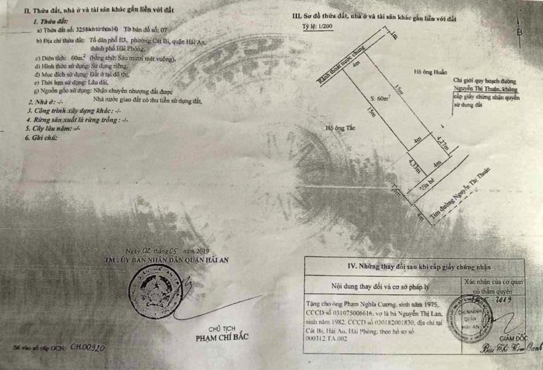Bán đất mặt đường Nguyễn Thị Thuận - Cát Bi, diện tích 60m GIÁ 4.38 tỉ.