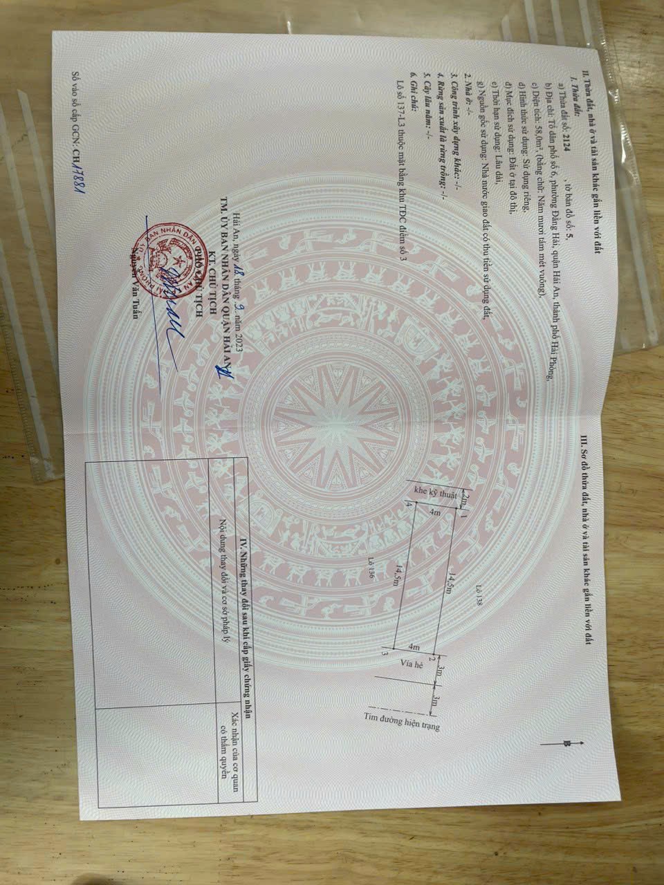 Bán 2 lô liền kề tái định cứ điểm 3 mai Trung Thứ Hải An 116 M ngang 8M.