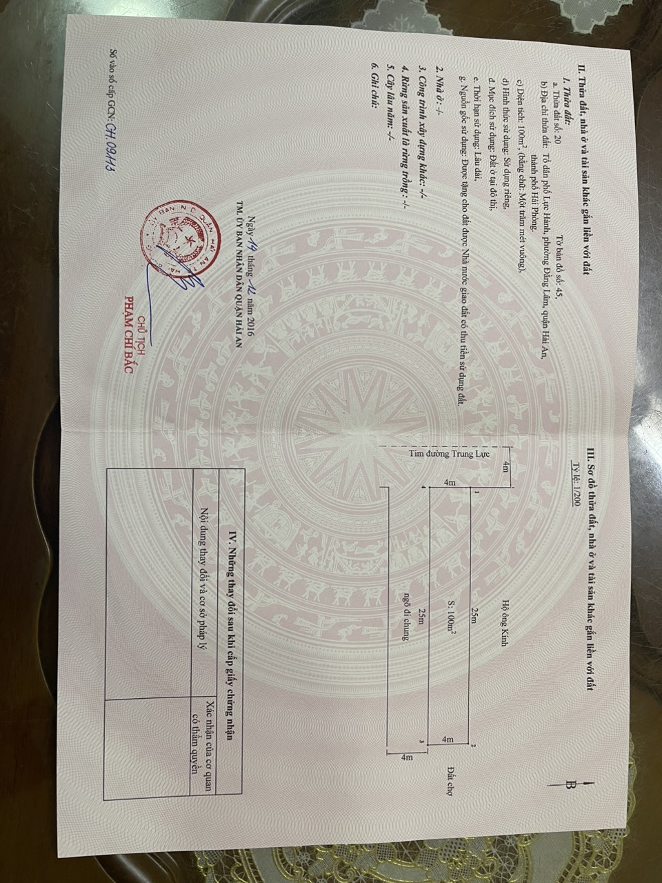 Bán lô đất 100m2, lô góc mặt đường Trung Lực, giá 79tr/m2.