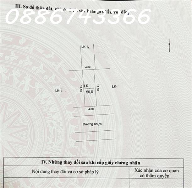 Đất đấu giá ngõ cổng Đa Sĩ Kiến Hưng, 50m2, 6.08 tỷ Hà Đông, vỉa hè hạ tầng đồng bộ.