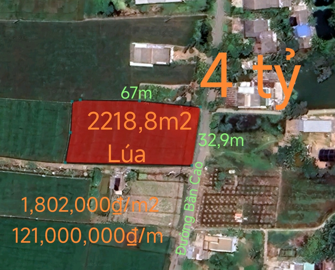 Bán lô đất lúa làm kho xưởng gần Quốc Lộ 50B giá 4 tỷ.