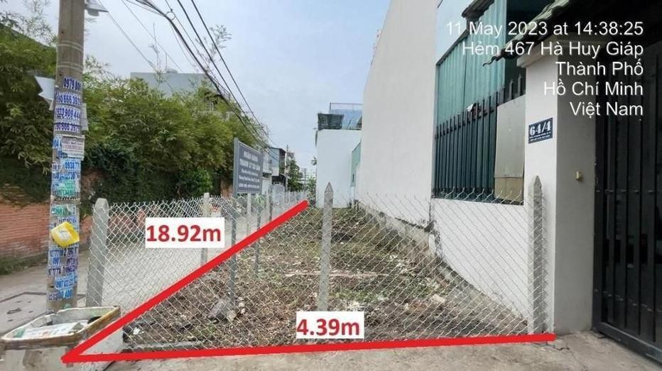 Bán đất có sổ hồng phường Thạnh Xuân, DT 105M2, Giá Nhỉnh 2 Tỷ, Gần Ngã Tư Gas