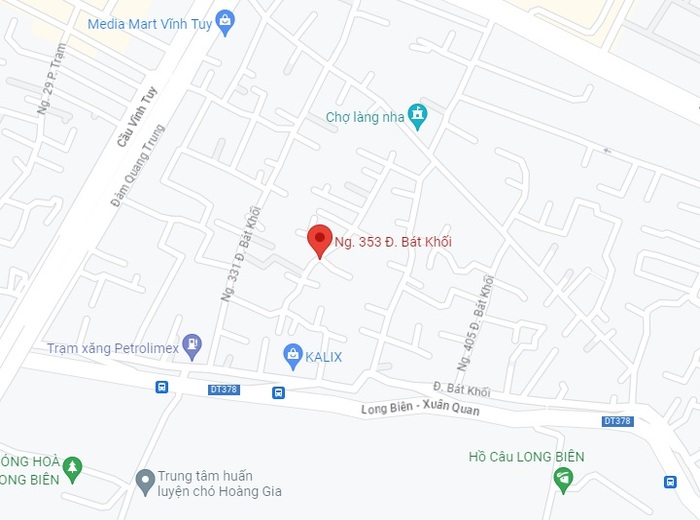Vị trí của ngõ 353 Bát Khối Long Biên hiện nay