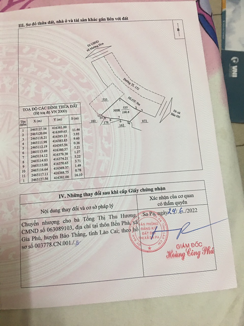 Cắt lỗ lô đất thích hợp lam Homestay gần trung tâm Sapa.