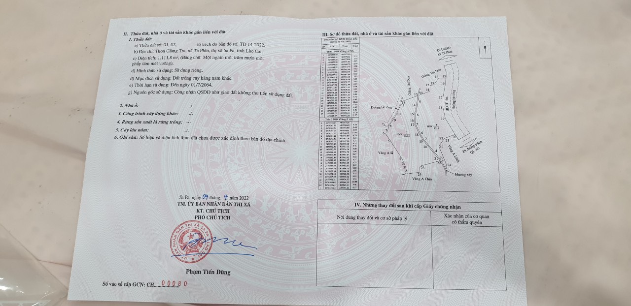 Đất nền Tả Phìn, Sapa view thung lũng cực đẹp,kinh doanh du lịch thu lợi nhuận cao