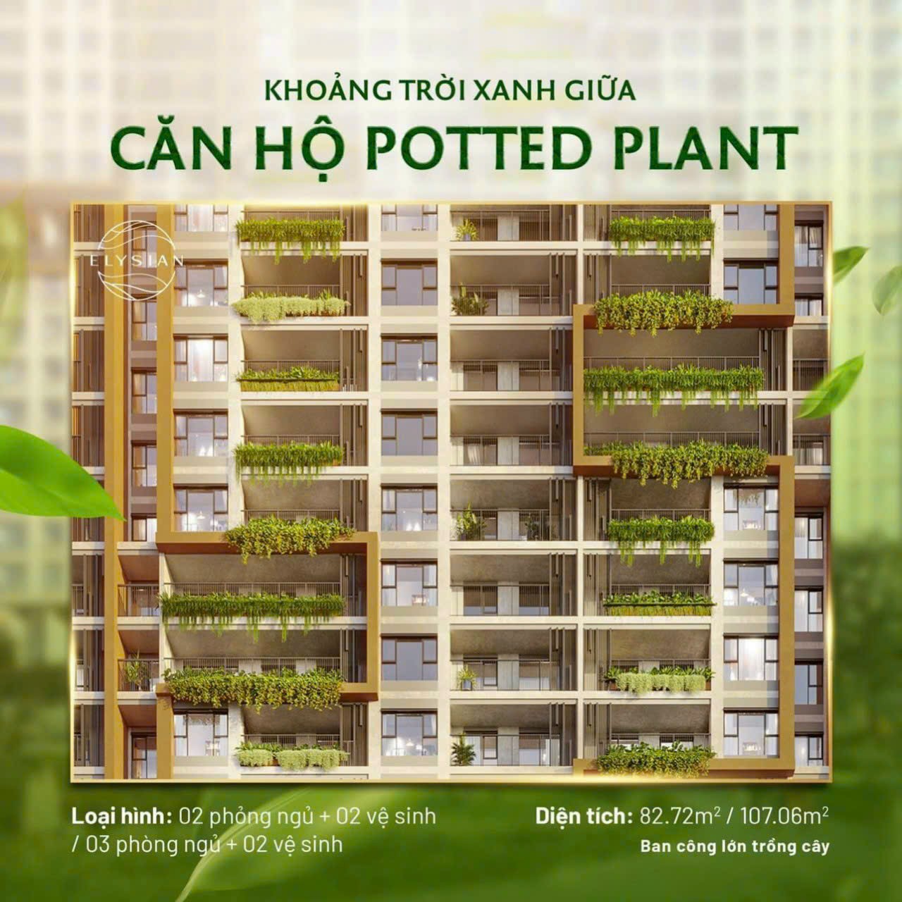 Khoảng trời xanh giữa căn hộ Potted Plant.