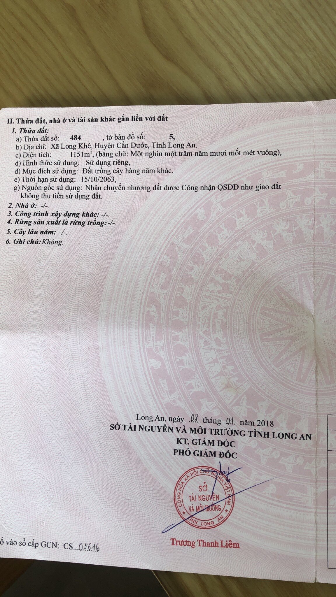 Chính chủ cần bán lô đất 1151m2 đất lúa thuộc Xã Long Khê, Cần Đước, Long An.