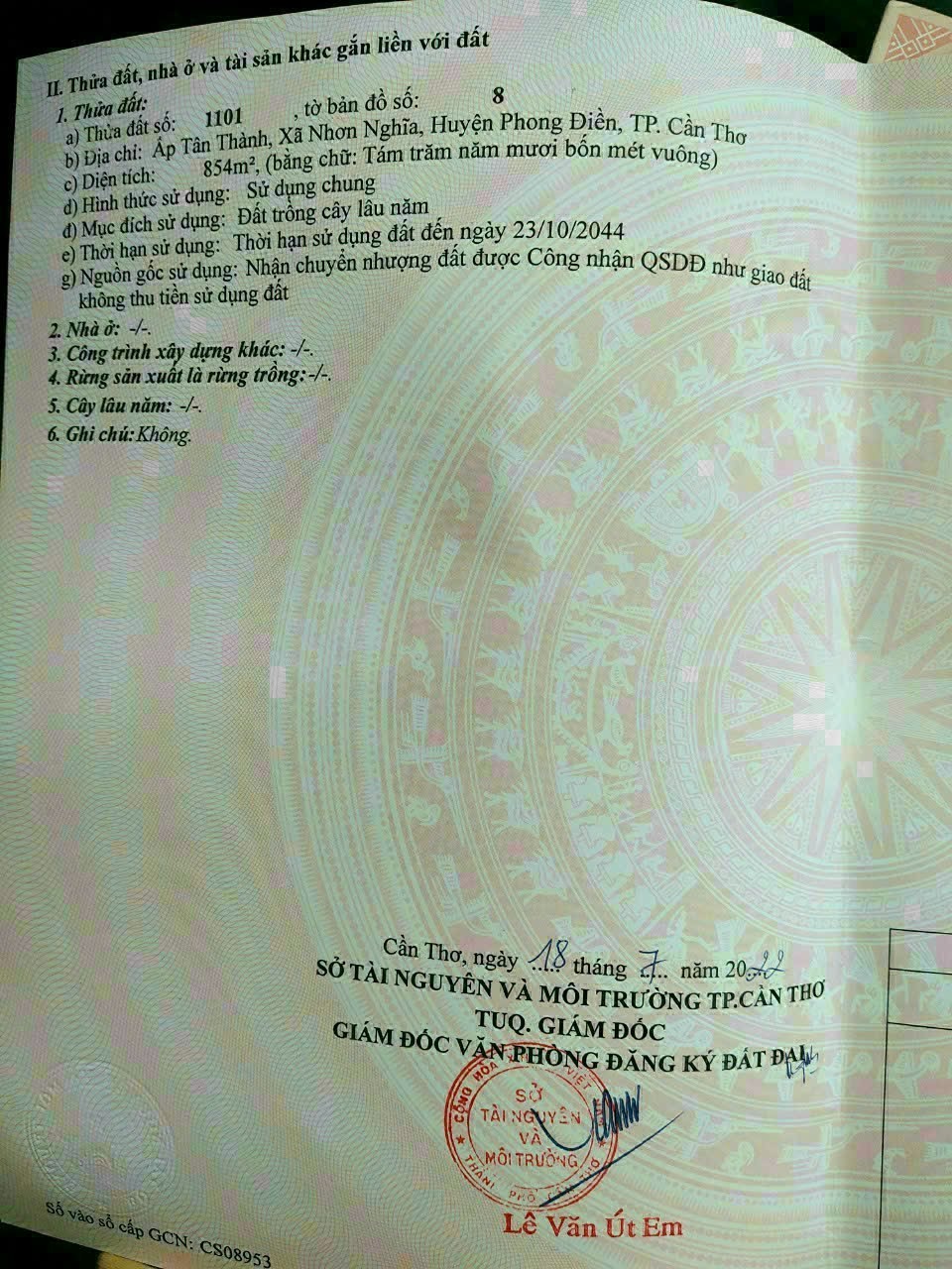 Bán Đất Vườn Làm Biệt Thự MiNi, Cầu Gạch Sung, Nhơn Nghĩa ,Phong Điền, Cần Thơ.