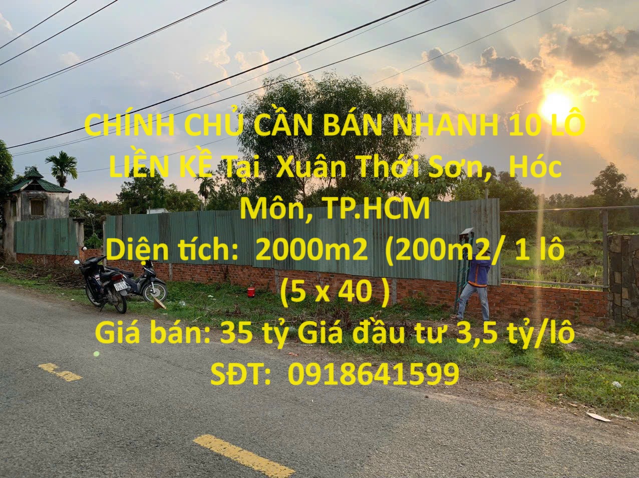 CHÍNH CHỦ CẦN BÁN NHANH 10 LÔ LIỀN KỀ Tại Xuân Thới Sơn, Hóc Môn, TP.HCM.
