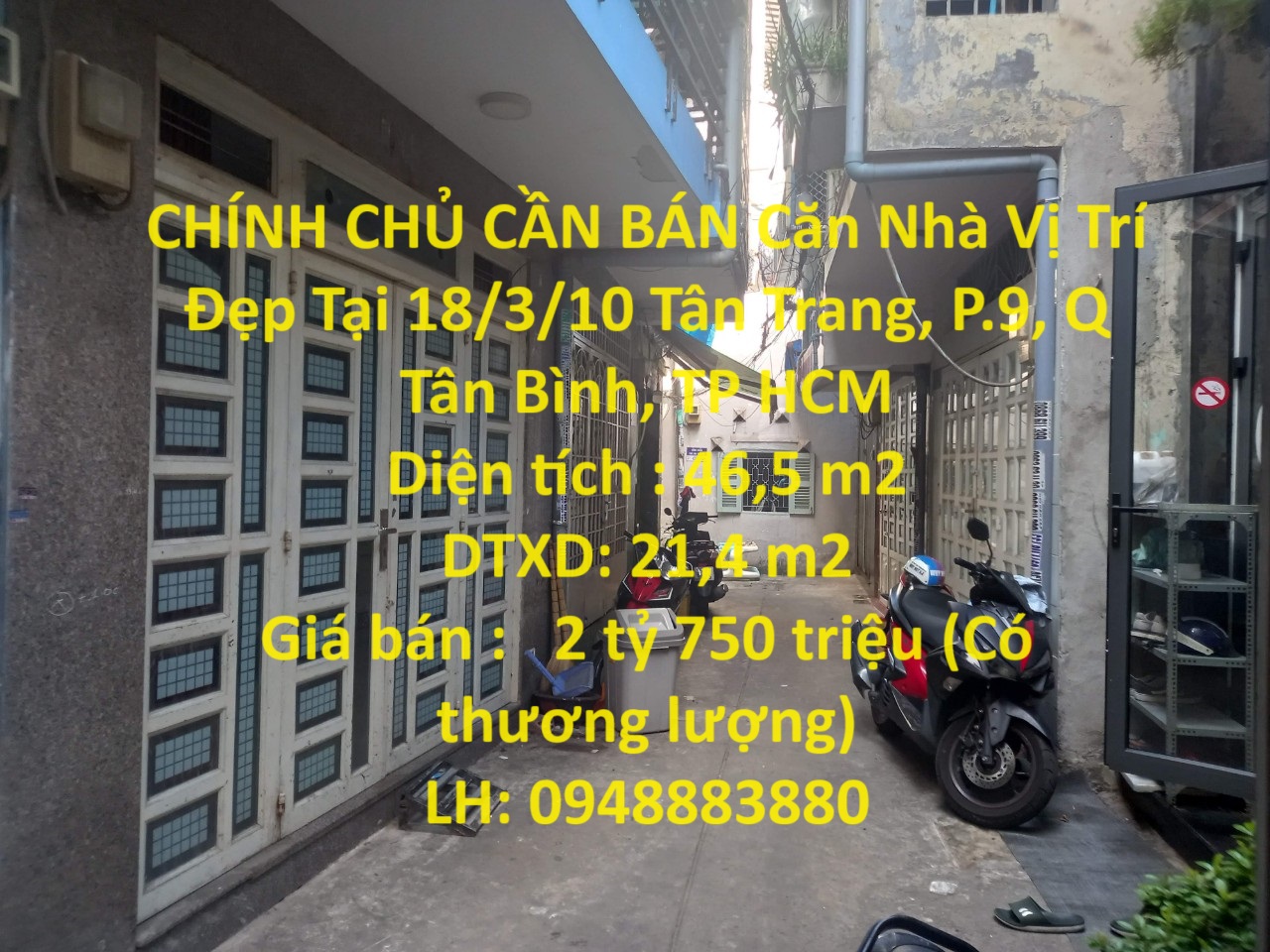 CHÍNH CHỦ CẦN BÁN Căn Nhà Vị Trí Đẹp Tại 18/3/10 Tân Trang, P.9, Q Tân Bình, TP HCM