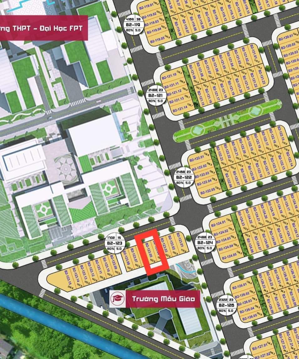 Bán lô đất 2 mặt tiền FPT City Đà Nẵng