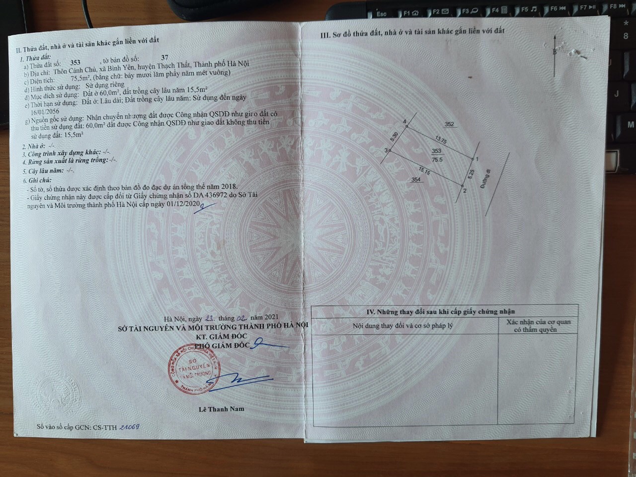 Bán lô 75.5m2 đất ở xã Bình Yên Thạch Thất gần đại học Quốc Gia , đại học FPT