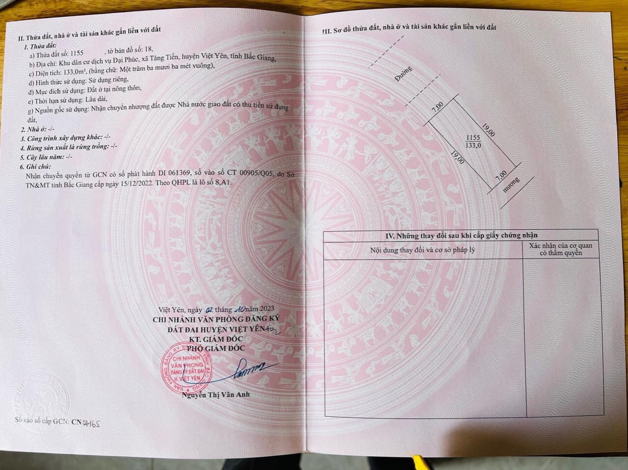 + CHÍNH CHỦ CẦN BÁN LÔ ĐẤT Ở KHU DÂN CƯ DỊCH VỤ ĐẠI PHÚC, XÃ TĂNG TIẾN, H. VIỆT YÊN, BẮC GIANG - LIÊN HỆ: 0977609823