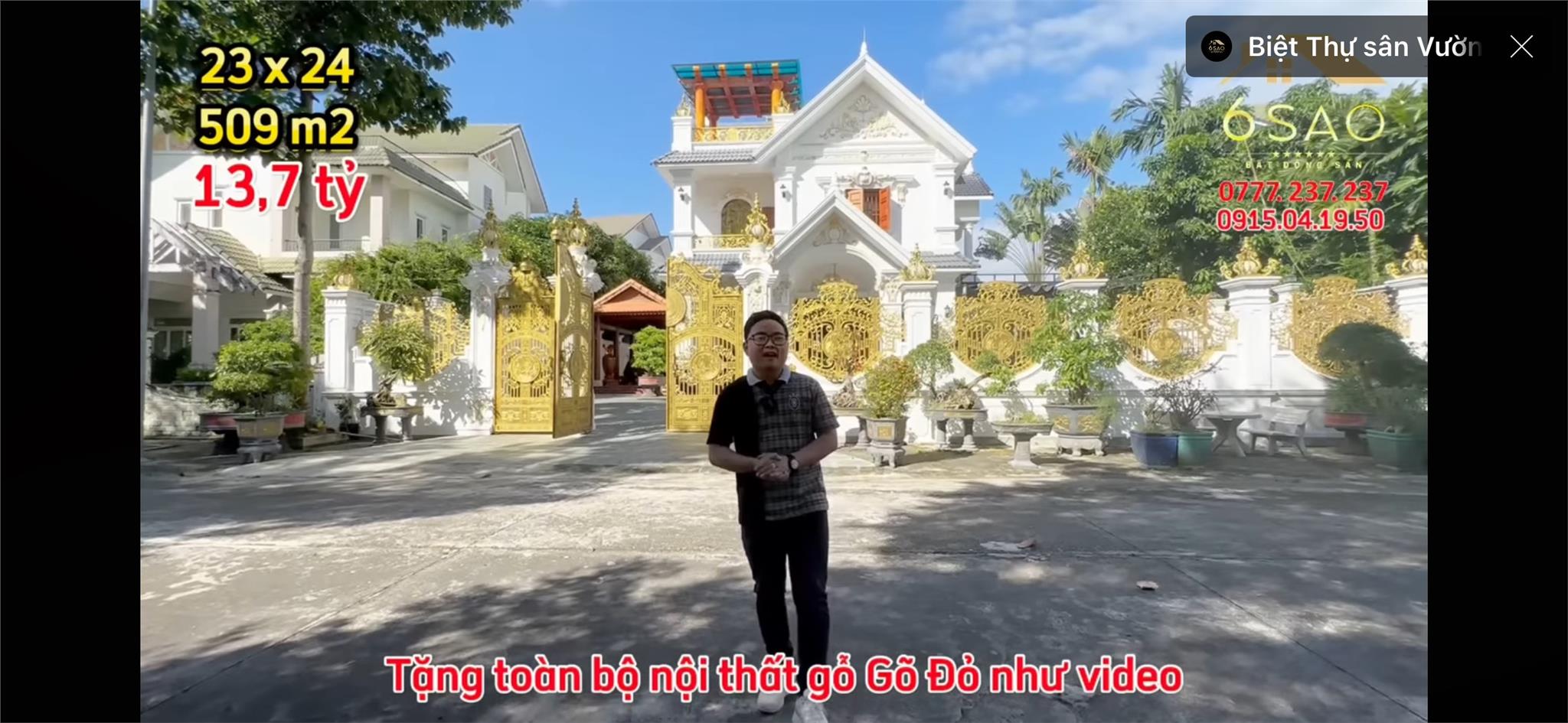 căn biệt thự GỖ QUÝ giảm cực mạnh chỉ với 13 tỷ tại biệt thự 4 sao YOUTUBE nhà đất 6 SAO