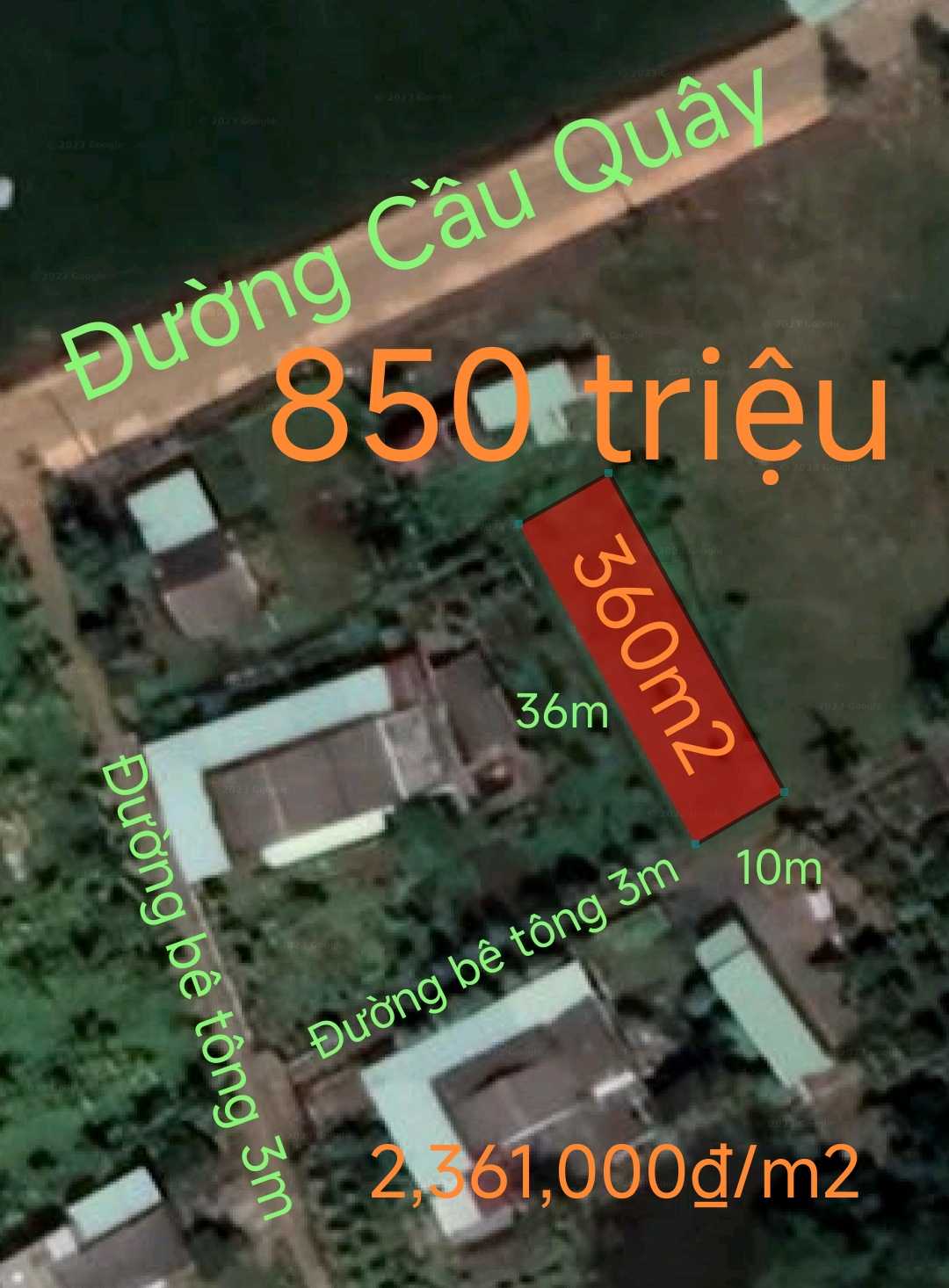 Bán gấp lô đất thổ mặt tiền đường đan giá 950 triệu hạ chốt 8500 triệu