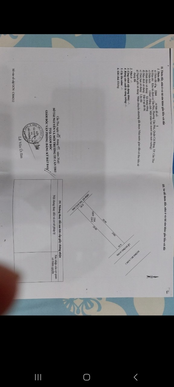 Bán Lô Đất Nền Giá Rẻ số 25, Đường B2 , Khu dân cư Tân Phú, Quận Cái Răng ,TP Cần Thơ
