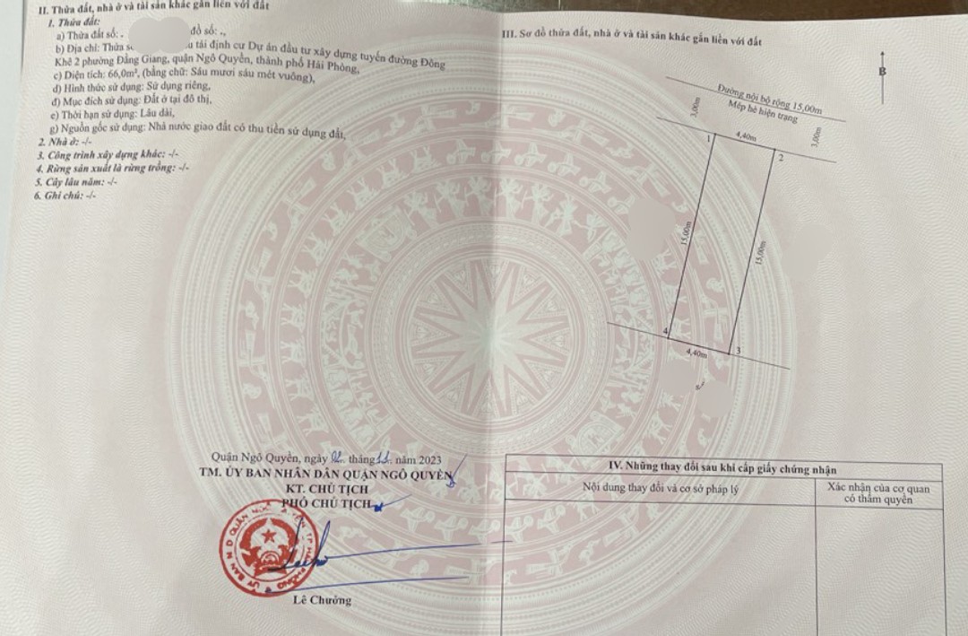 Bán đất Tái định cư Cây Đa, diện tích 66m GIÁ 4.5 tỉ , hướng Đông Bắc