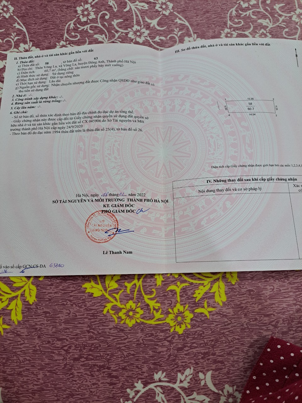 Bán đất sổ đỏ thôn võng la xã Võng La, Đông Anh, Hà Nội