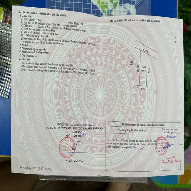 Chính chủ cần Bán đất phân lô 62.5 m2 làng nghề trồng hoa Tích Giang, Phúc Thọ, Hà Nội