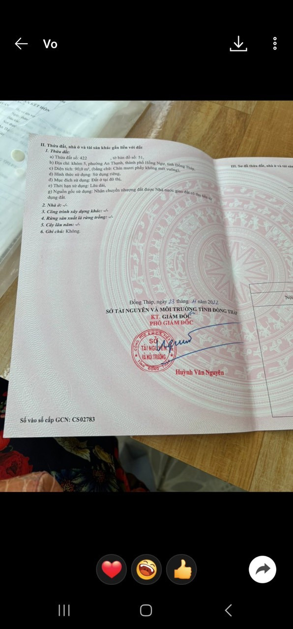 Chính chủ cần bán lô đất nền đường Nguyễn Văn Linh, Phường An Thạnh, Thành phố Hồng Ngự